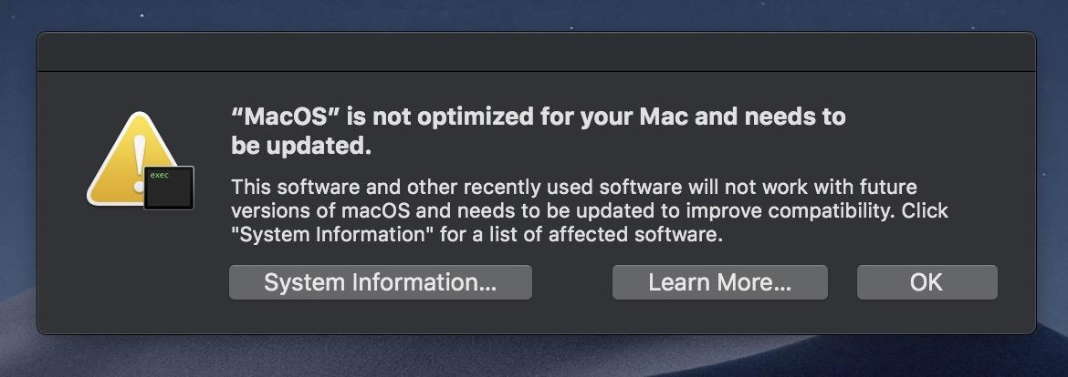 Steam Not Optimized For Mac Mojave